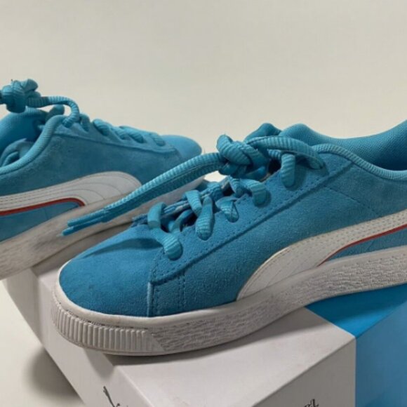 Puma Kool-Aid Suede Blue Youth Kids Sneakers Size 2.5C w/Box - Picture 6 of 11